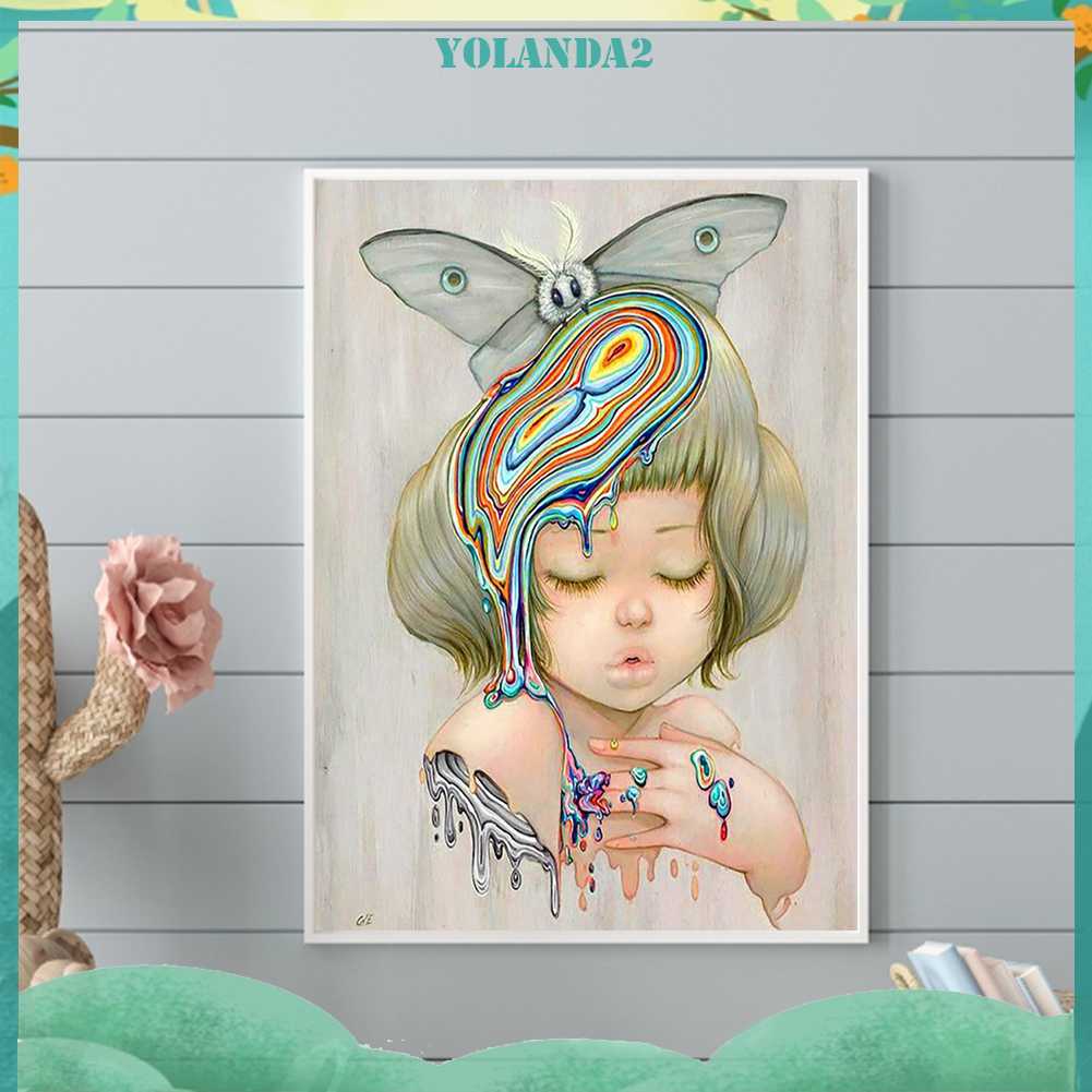 Tranh Đính Đá Kim Cương Toàn Bộ 5D DIY Hình Vẽ Cô Gái Trang Trí Nhà Cửa