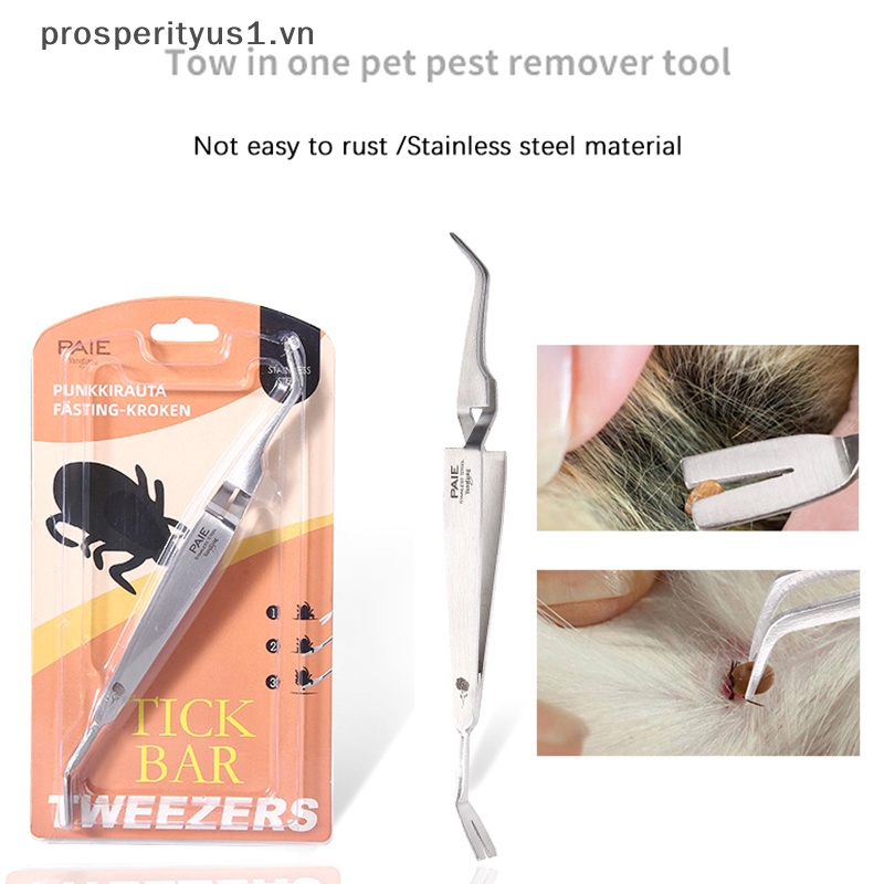 Nhíp Nhổ Lông Mèo Chuyên Nghiệp Bằng Thép Không Gỉ 2 Trong 1