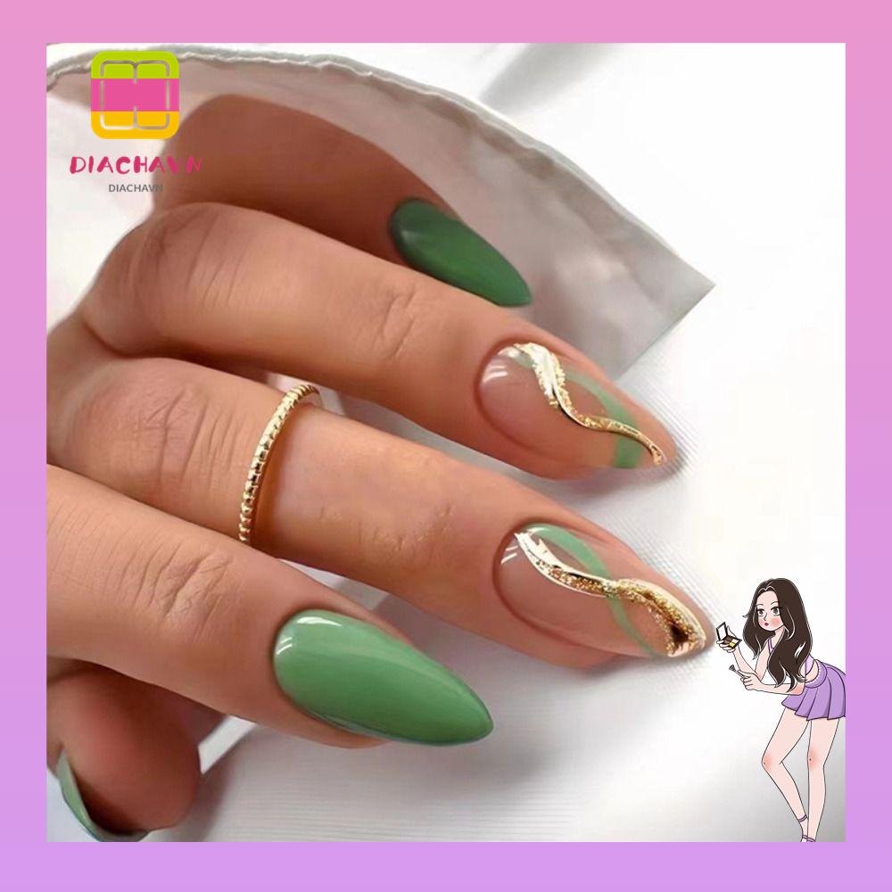 Set 24 Móng Tay Giả Dạng Nhấn Phong Cách Pháp