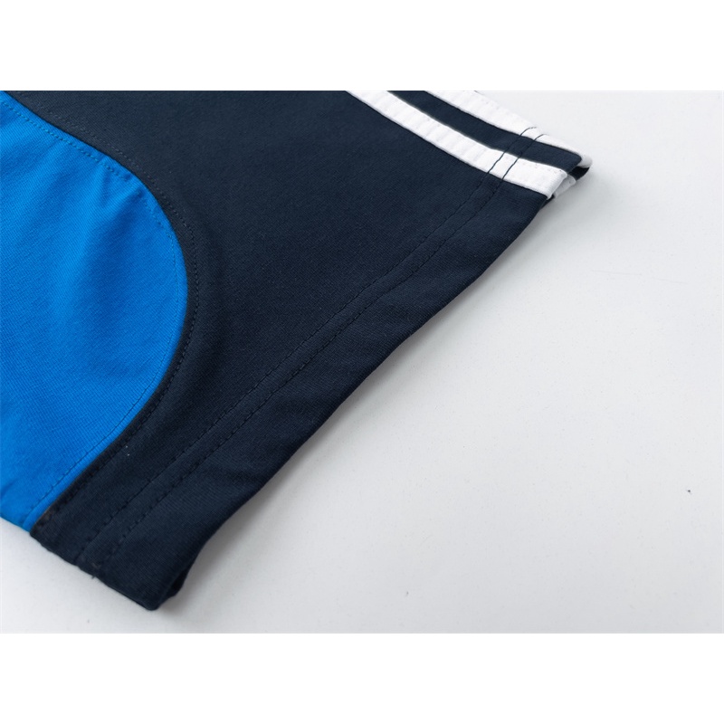 Ba- Áo Thun Ngắn Tay Rộng Thêu LOGO BA Sọc Màu Tương Phản Chất Lượng Cao Giản Dị