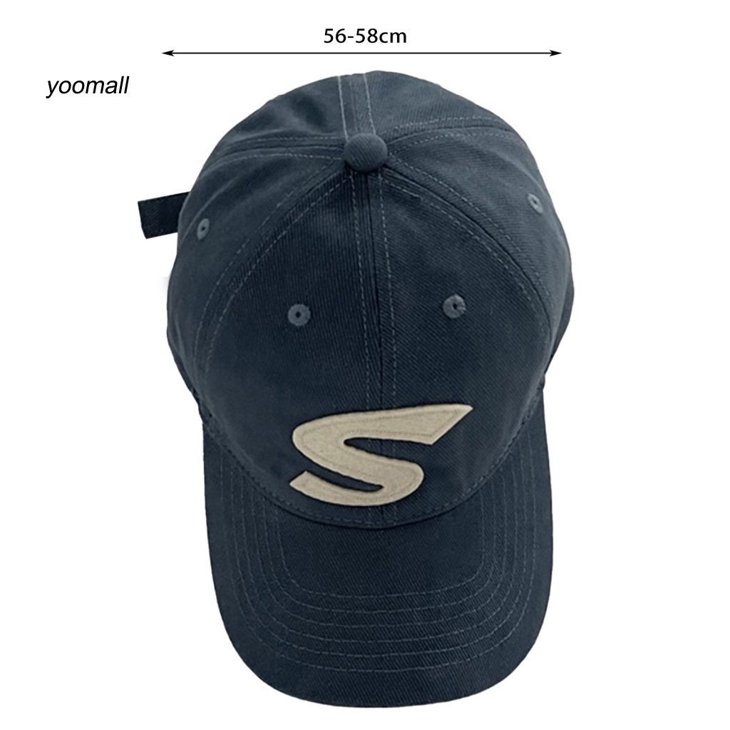 Mũ Lưỡi Trai Màu Trơn Thêu Chữ Phong Cách Hip Hop Thoáng Khí Chống Tia UV Màu Sắc Đơn Giản Dành Cho Nam Và Nữ