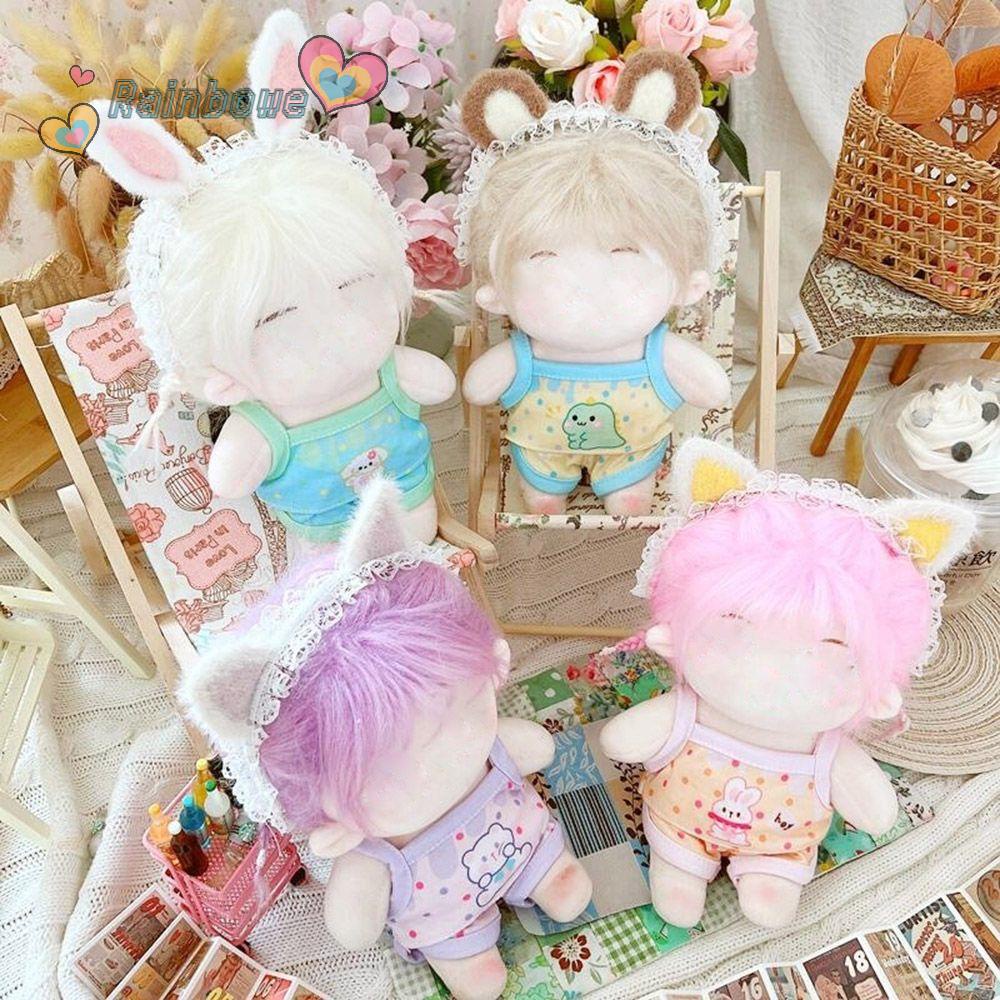 Bộ Áo Sơ Mi Cầu Vồng + Quần Short Yếm Họa Tiết Hoạt Hình Xinh Xắn