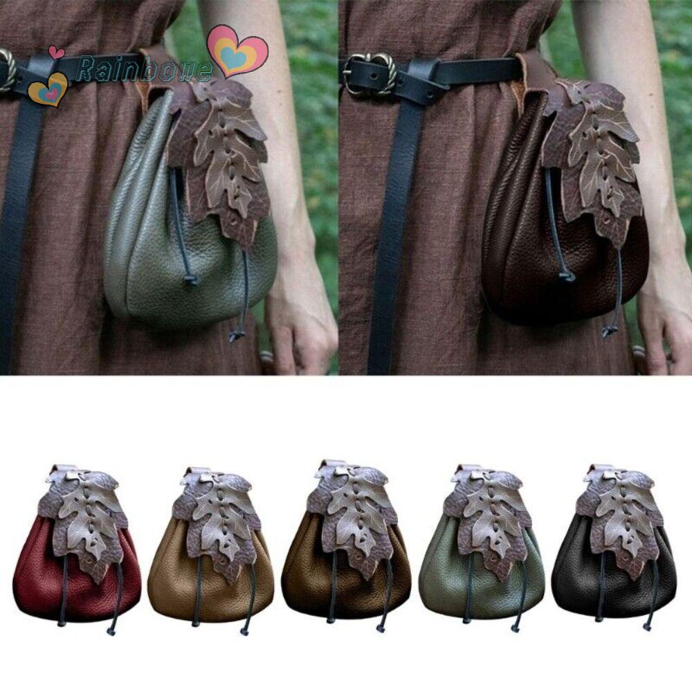 Túi Đeo Thắt Lưng Da PU Màu Cầu Vồng Phong Cách Trung Cổ Độc Đáo