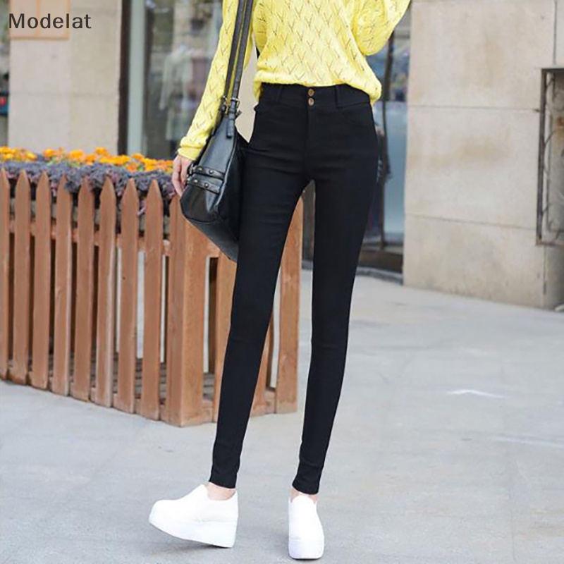 Quần Bút Chì Ba Nút Màu Đen Trơn Thời Trang MFC MFC