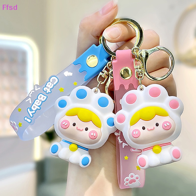 {Ffsd} Móc Khóa Hình Mèo Hoạt Hình Dễ Thương Trang Trí Túi Xách * Hàng Bán Chạy