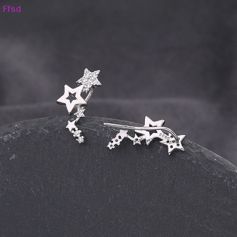 1 Đôi Bông Tai Dáng Dài Đính Đá Zircon Trắng Thời Trang Cho Nữ