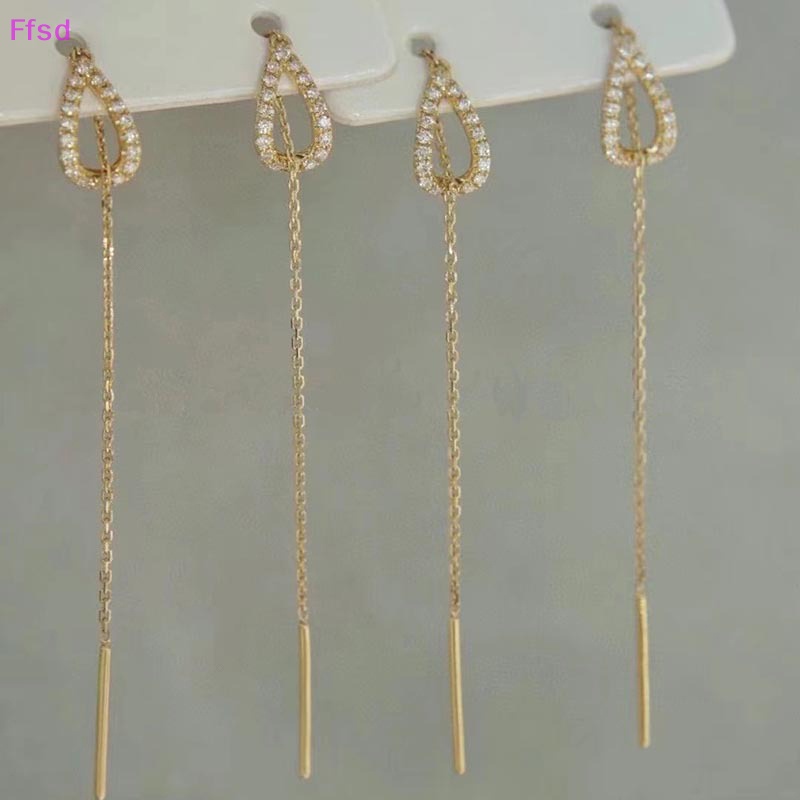 1 Đôi Bông Tai Dáng Dài Đính Đá Thời Trang Cho Nữ