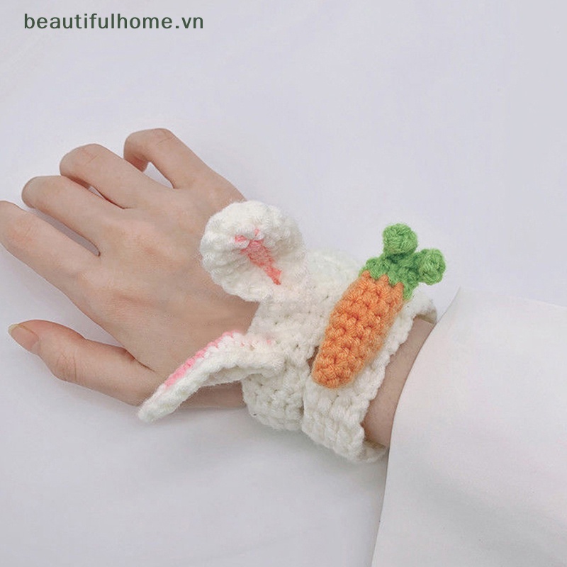 [beautifulhome] Vòng Đeo Tay Đan Len Thủ Công Hình Tai Thỏ / Cà Rốt / Ếch Thời Trang Cho Học Sinh [beauty]