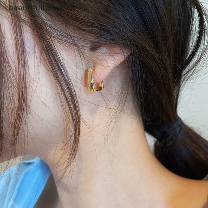 [beautifulhome] Bông Tai Đinh Tán Bằng Thép Không Gỉ Hình Vuông Cá Tính Thời Trang Mới Làm Quà Tặng Sinh Nhật [beauty