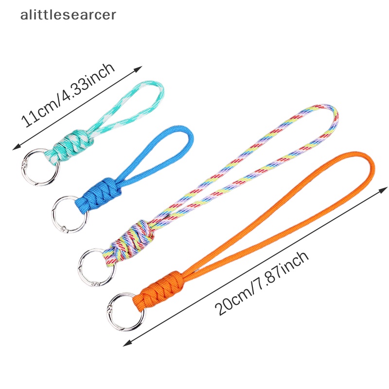 Móc Khóa Dây Thừng Bện Ngắn Màu Sắc Chất Lượng Cao Chống Mất Tích Hợp Móc Khóa Xe Hơi