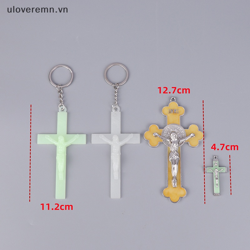 Uloveremn Móc Khóa Hình Thánh Giá Bằng Kim Loại Phát Sáng Dành Cho Nam Nữ