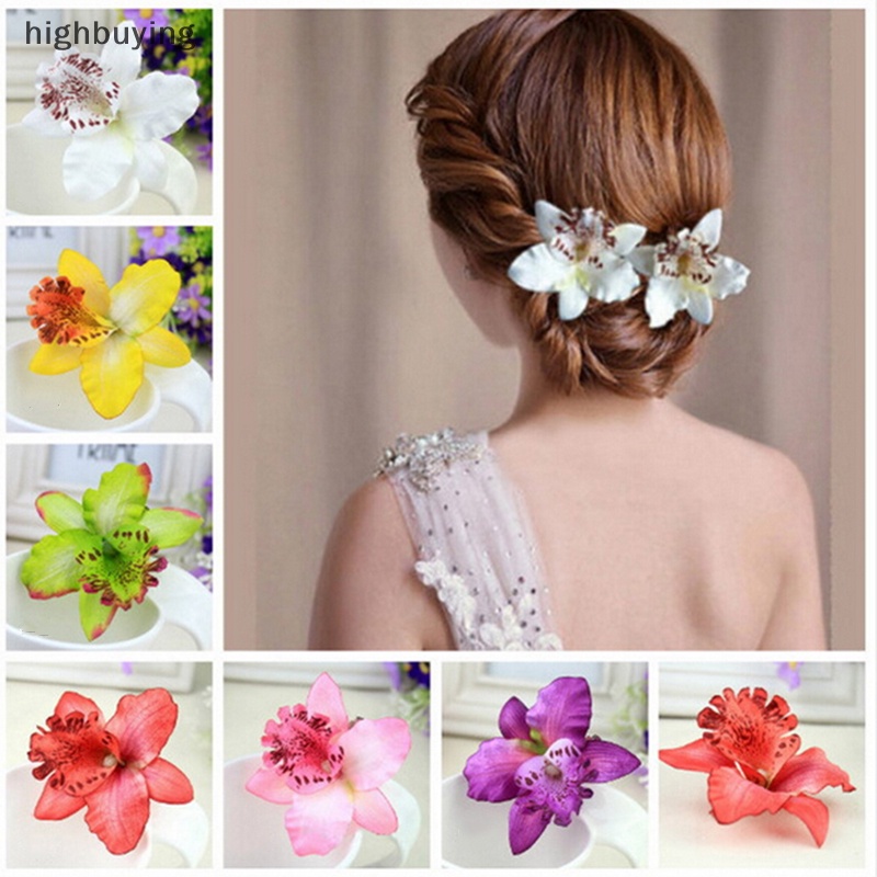 Kẹp Tóc Hoa Lan Nhiều Màu Cho Cô Dâu