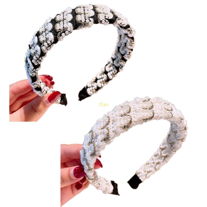 Flgo Băng Đô Cài Tóc Đính Ngọc Trai Thanh Lịch Dành Cho Cô Dâu