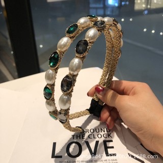 Băng Đô Cài Tóc Đính Đá Ngọc Trai Nhân Tạo Viền Mỏng Phong Cách Dongdaemun Chất Lượng Cao Thời Trang Hàn Quốc Mới Cho Nữ