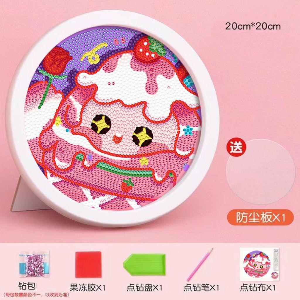 Bộ Tranh Đính Đá 18cm Tự Làm Họa Tiết Hoạt Hình Dễ Thương Cho Bé