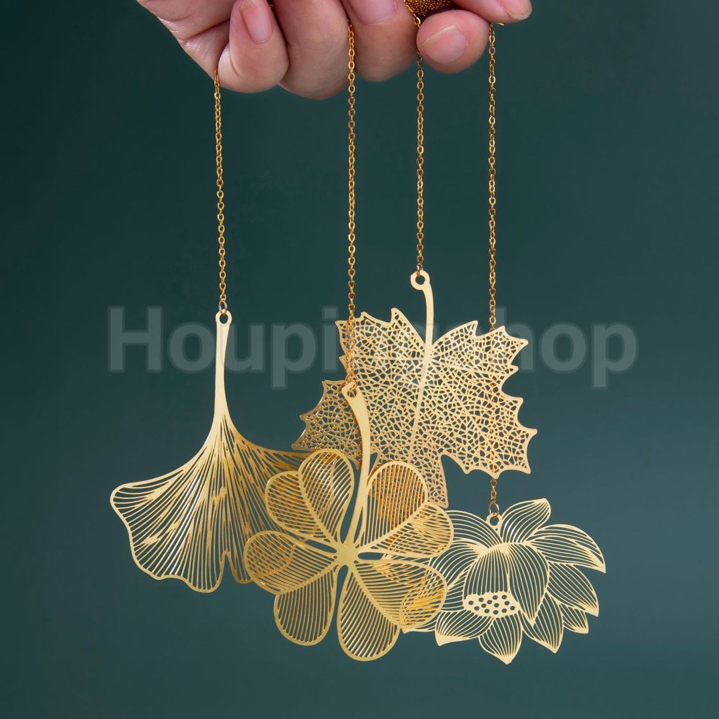 Bookmark Kim Loại Hình Lá Phong Cách Trung Hoa