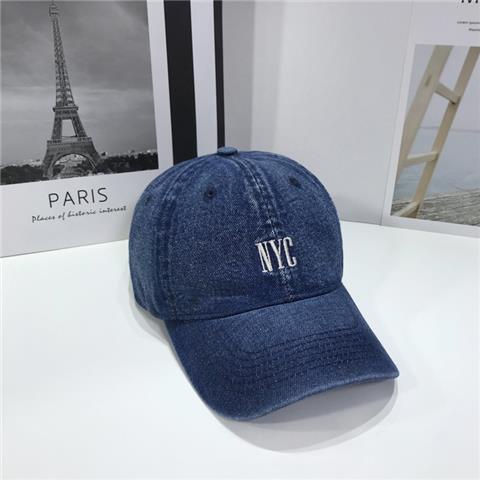 Mũ Lưỡi Trai Denim Thêu Chữ NYC Phong Cách Hàn Quốc Dễ Phối Đồ Thời Trang Xuân Hè Cho Cặp Đôi