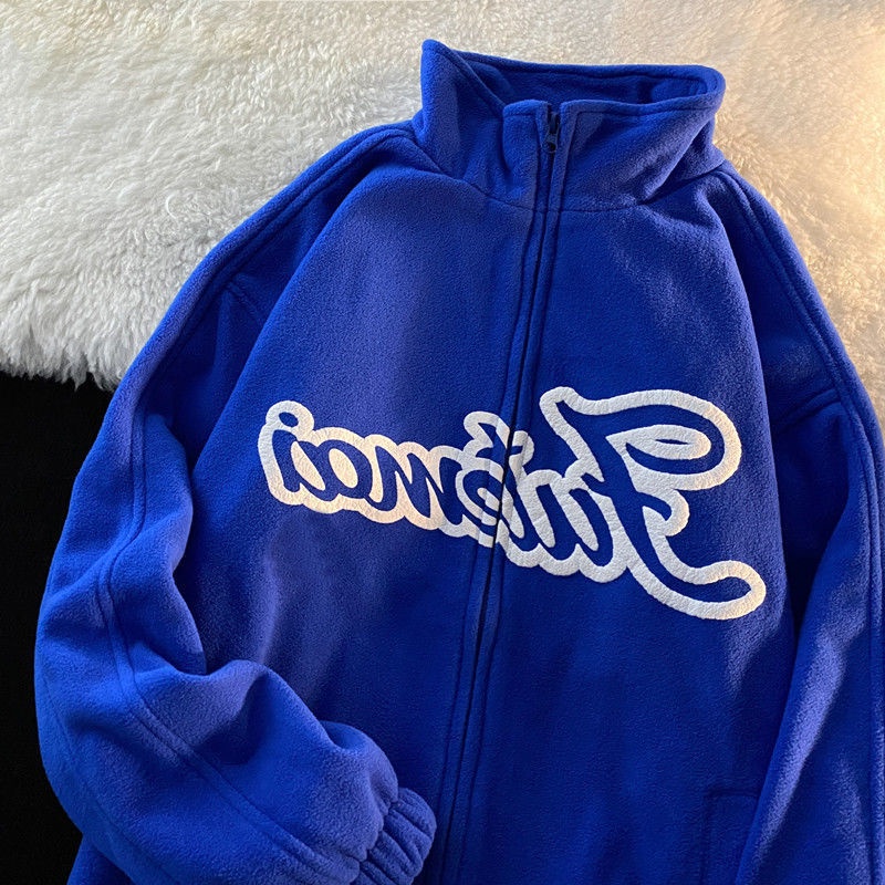 áo khoác nữ form rộng có mũ bigsize áo hoodie zip local brand dây kéo nỉ gió dày cardigan croptop mũ lông Áo khoác cardigan cổ đứng tay dài dáng rộng phong cách Hàn Quốc thời trang thu đông nhiều màu sành điệu cho nữ