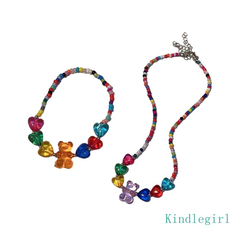 Hạt Nhựa Hình Gấu Dễ Thương Dùng Làm Vòng Đeo Tay / Dây Chuyền Cho Bé Gái