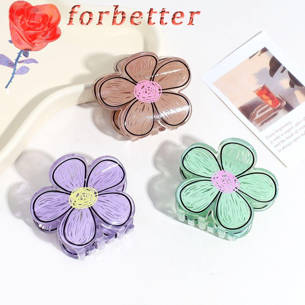 Kẹp Tóc Đuôi Ngựa Cỡ Lớn Họa Tiết Hoa / Cá Mập Màu Sắc Ngọt Ngào Thời Trang Phong Cách Hàn Quốc