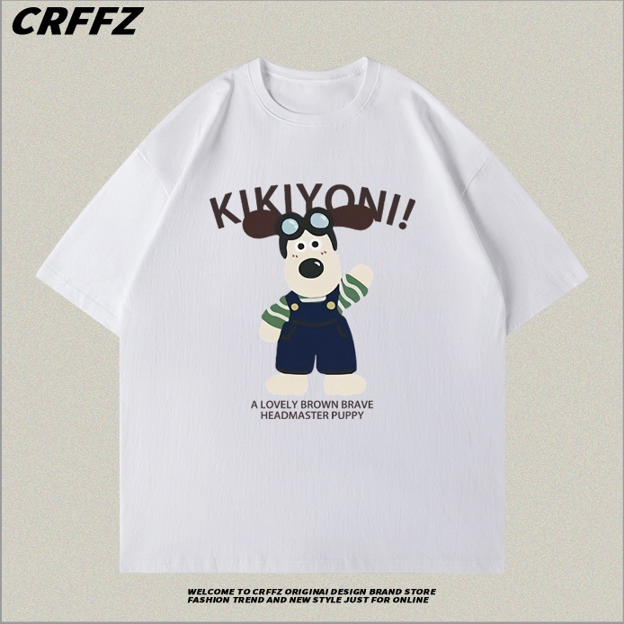 Áo Thun 100% Cotton Tay Ngắn In Họa Tiết Hoạt Hình Phong Cách Hàn Quốc Cho Nữ