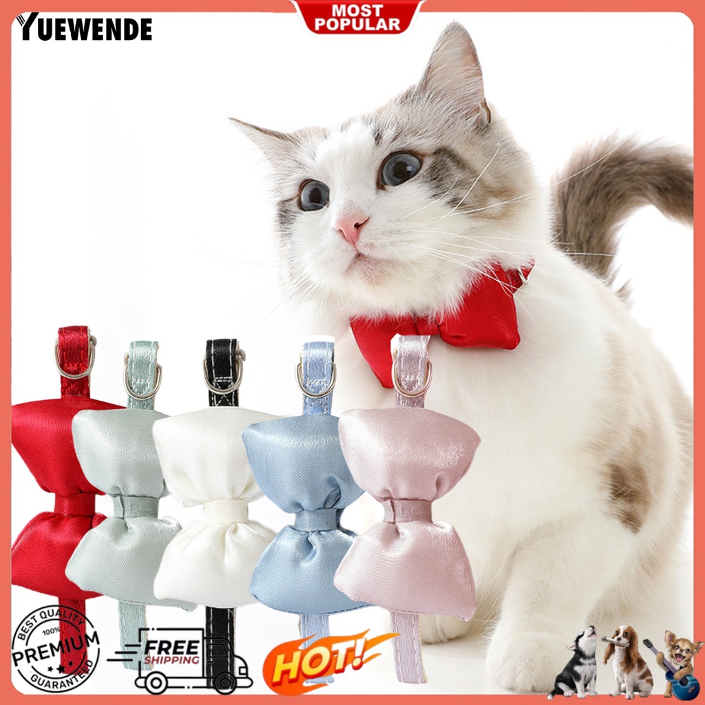 Vòng Cổ Đính Nơ Bằng Lụa Siêu Mềm Chống Mài Mòn Có Thể Điều Chỉnh Dùng Chụp Ảnh Cho Thú Cưng