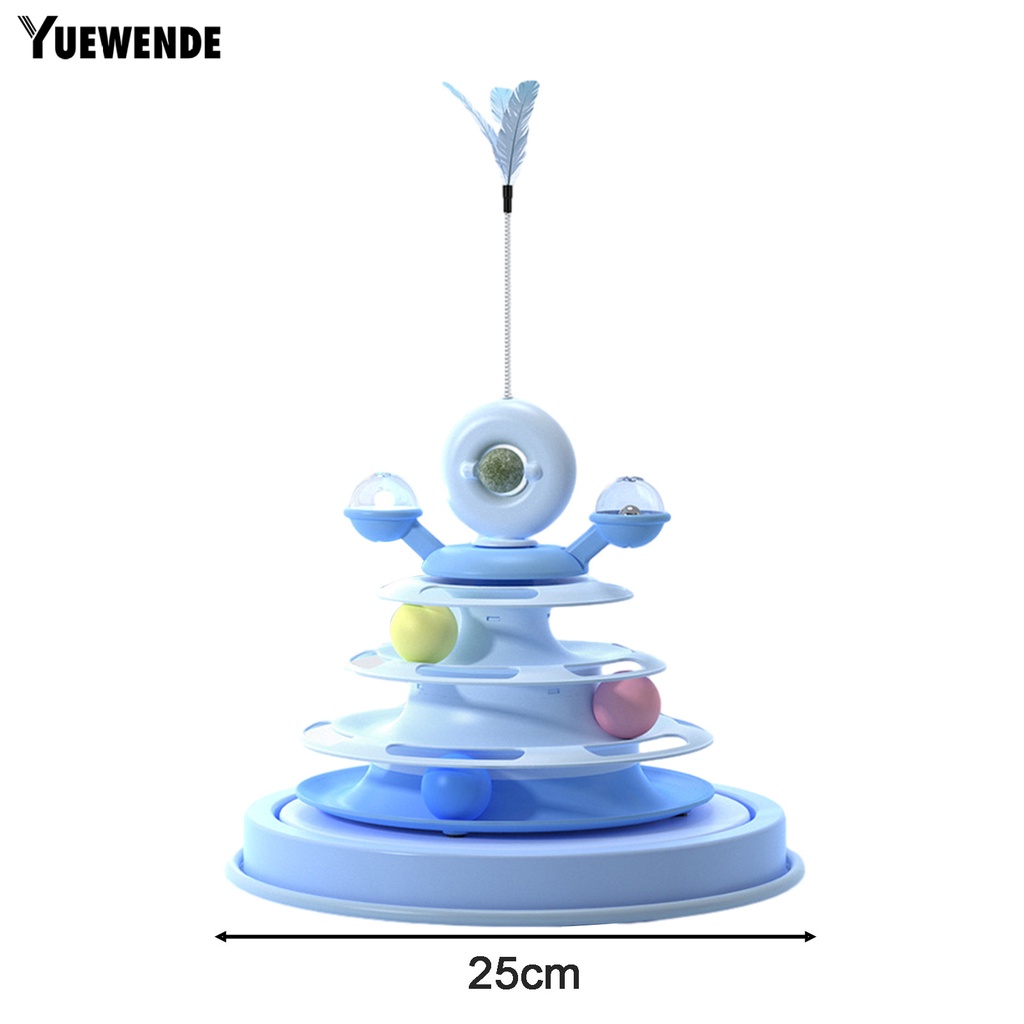 Đồ Chơi Nhiều Lớp Có Đường Ray Xoay Vui Nhộn Cho Mèo Cưng