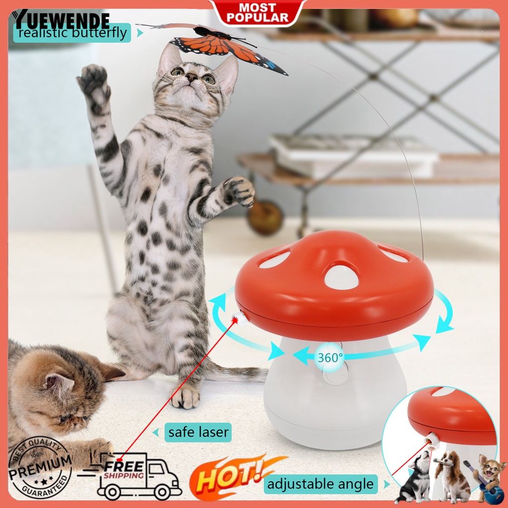 Đồ Chơi Xoay Tự Động Có Đèn LED 3 Chế Độ Định Vị Cho Mèo Cưng