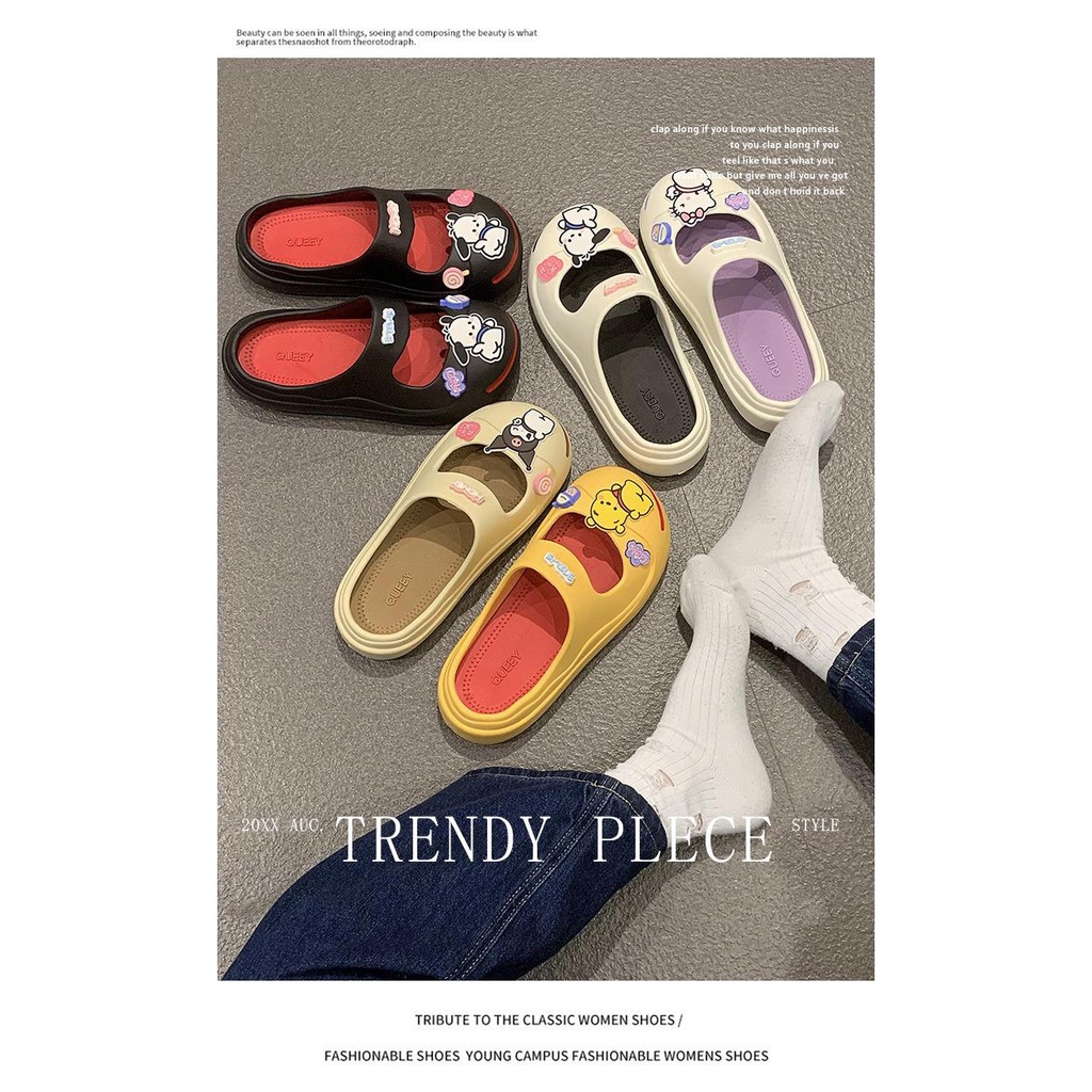 Dép Bít Mũi Đế Mềm Dễ Thương Thời Trang Đi Biển Mùa Hè Cho Nữ