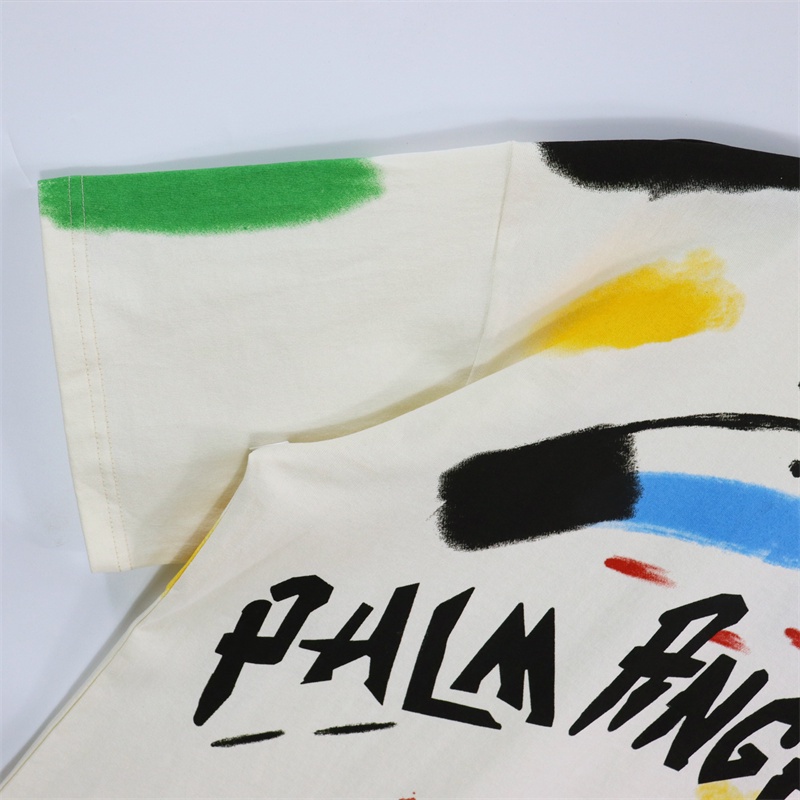 Áo Thun Ngắn Tay Dáng Rộng In Chữ Palm Angels- Phong Cách retro Mỹ Thời Trang