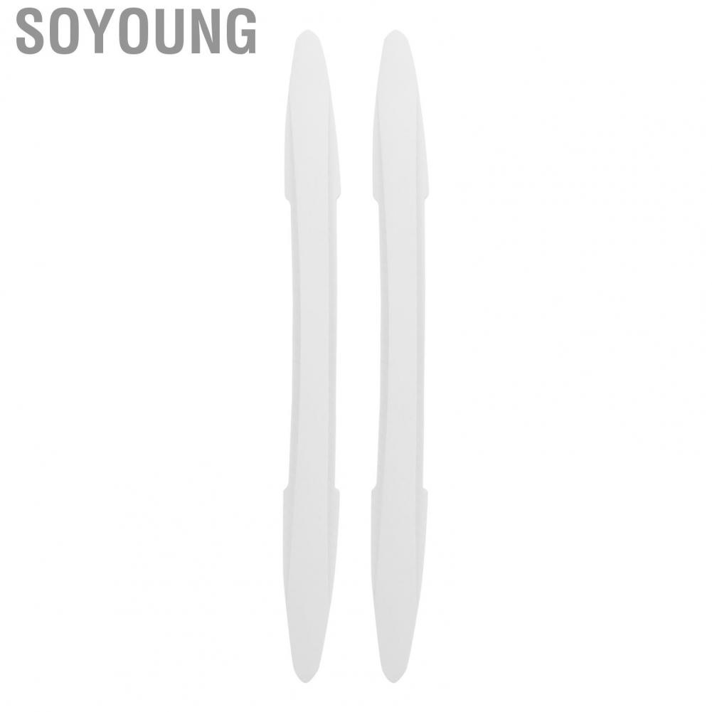 Soyoung Bumper Strip  White Carbon Fiber Rubber Material Guard 2pcs for Automobile Modification Universal
