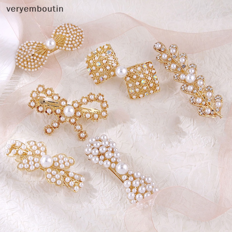 Kẹp Tóc Hình Nơ Đính Ngọc Trai Thời Trang Cho Nữ