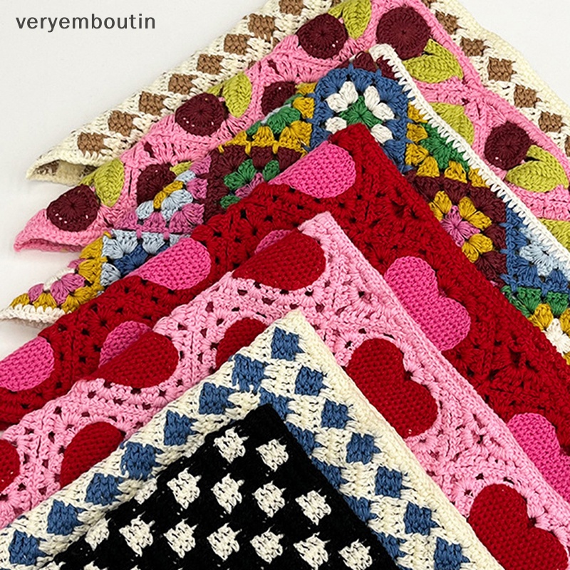 Mũ Trùm Đầu Đan Móc Thủ Công Hình Tam Giác Rỗng Kiểu Hàn Quốc Dễ Thương Ngọt Ngào n