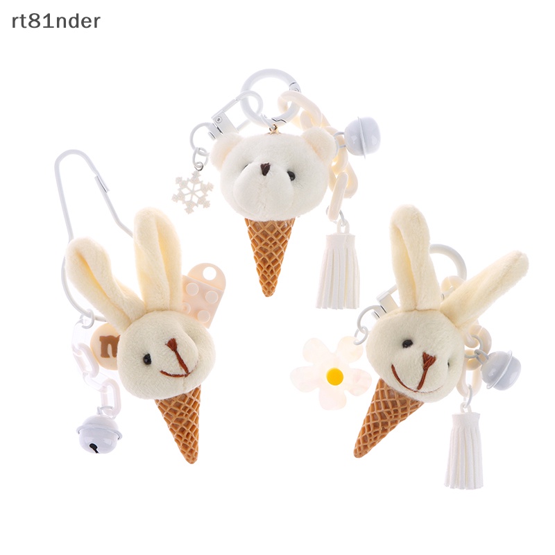 Rt Móc Chìa Khóa Hình Thỏ / Gấu Nhồi Bông Hoạt Hình Dễ Thương Trang Trí Ba Lô / Ô Tô