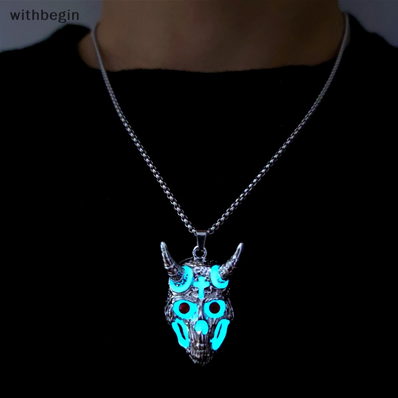 Vòng cổ Mặt Hình Đầu Lâu Ram / Dê Phát Sáng Phong Cách Cổ Điển Thời Trang Cho Nam Và Nữ