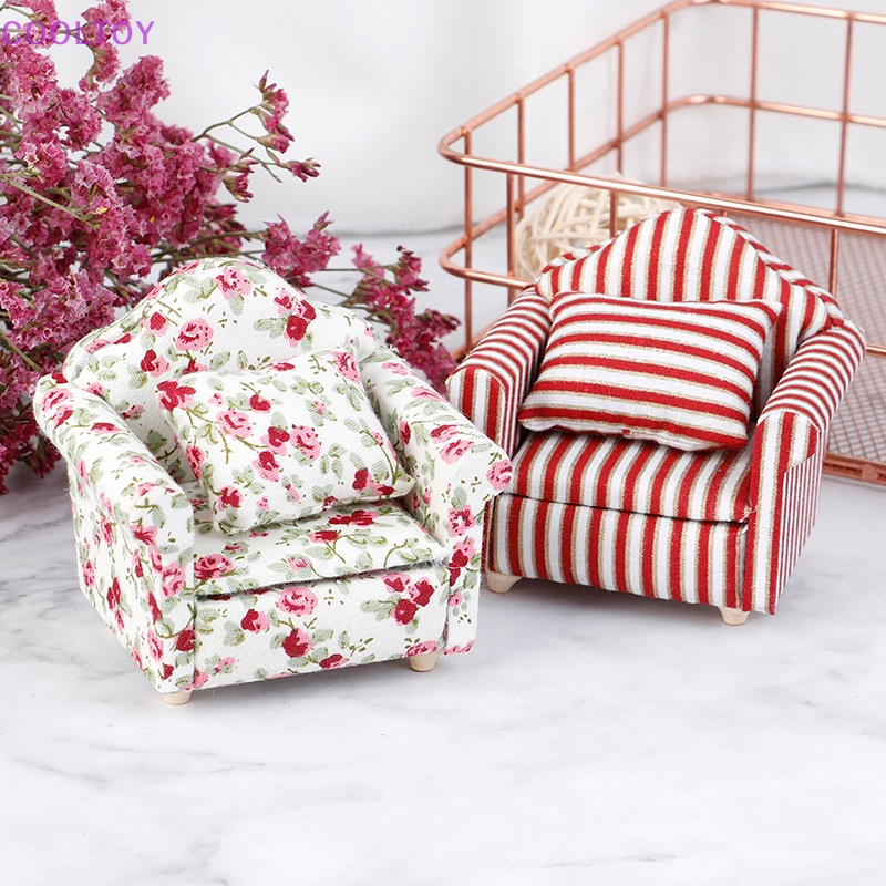 Cooltoy 1 Ghế Sofa Mini Tỉ Lệ 1 / 12 Trang Trí Nhà Búp Bê