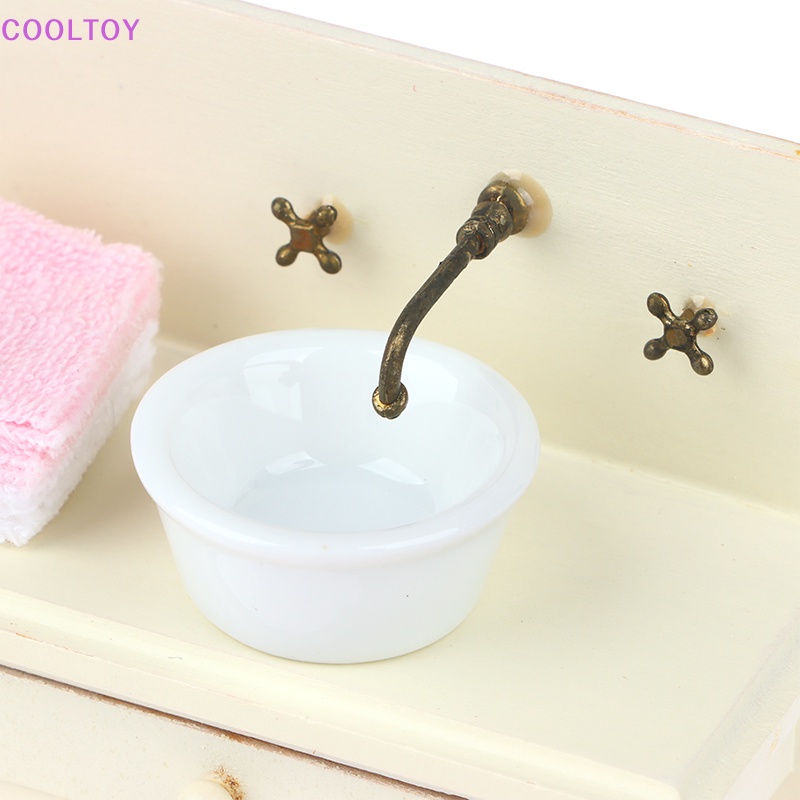 1 Bộ Bồn Rửa Chén Mini Tỉ Lệ 1: 12 Trang Trí Nhà Búp Bê