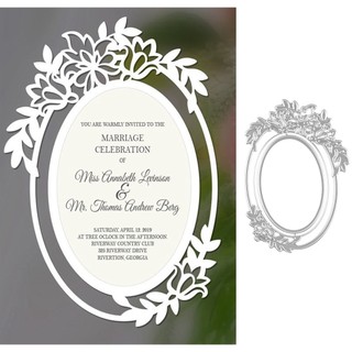 Khuôn cắt giấy kim loại khung oval xinh xắn thẻ