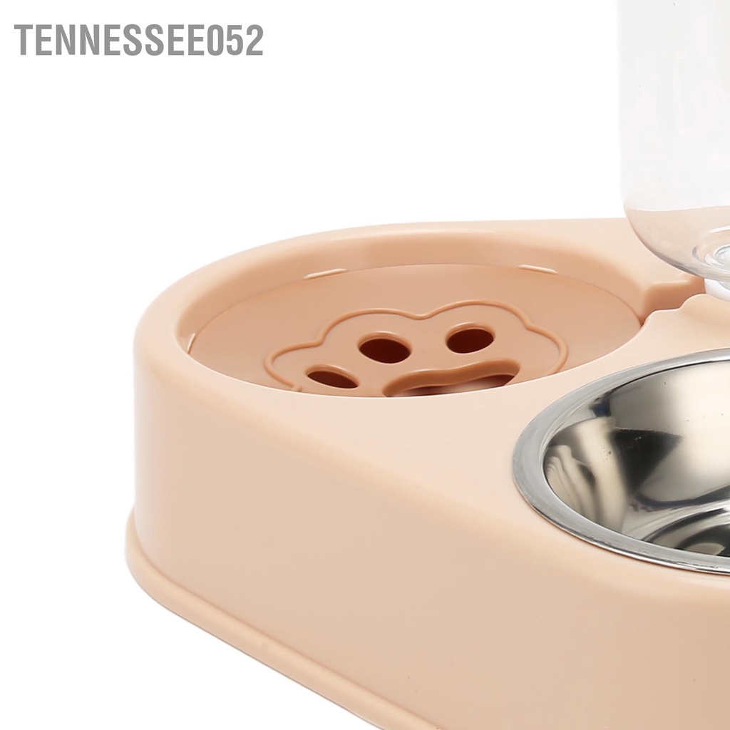 Tennessee052 Bình Nước Cho Thú Cưng Bộ Bát Thức Ăn Chống Tràn Ba Mèo Với Tự Động Chó Màu Hồng