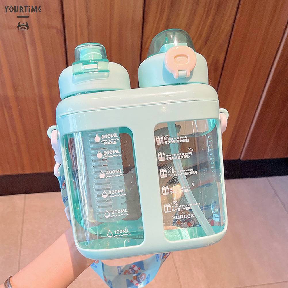 Bình Nước 1600ml Có Dây Đeo Vai Dễ Thương