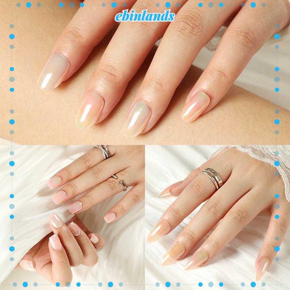 Set 24 Móng Tay Giả Dạng Nhấn Phong Cách Pháp Đơn Giản DIY