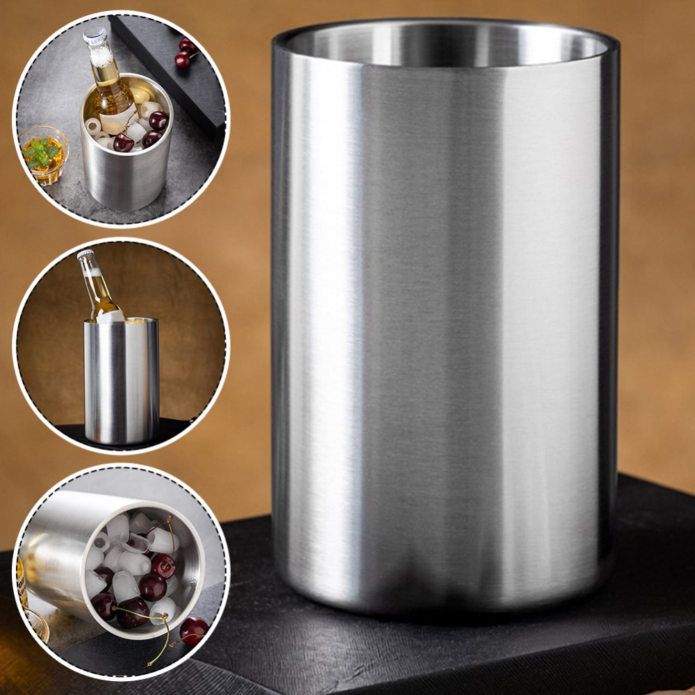 1 Xô Đựng Đá Bằng Thép Không Gỉ 1.6L 19cm * 12cm