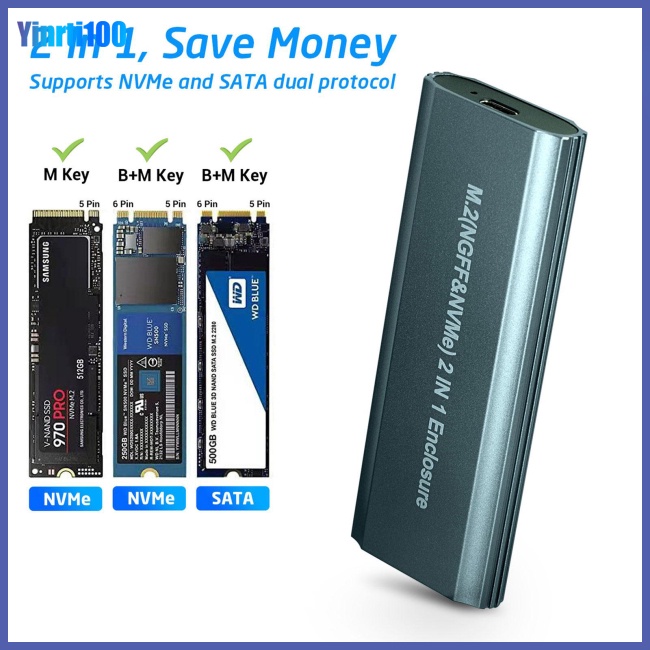 Hộp Ổ Cứng Yinrti M.2 Pcie Nvme Ngff Sata 10Gbps Tốc Độ Cao