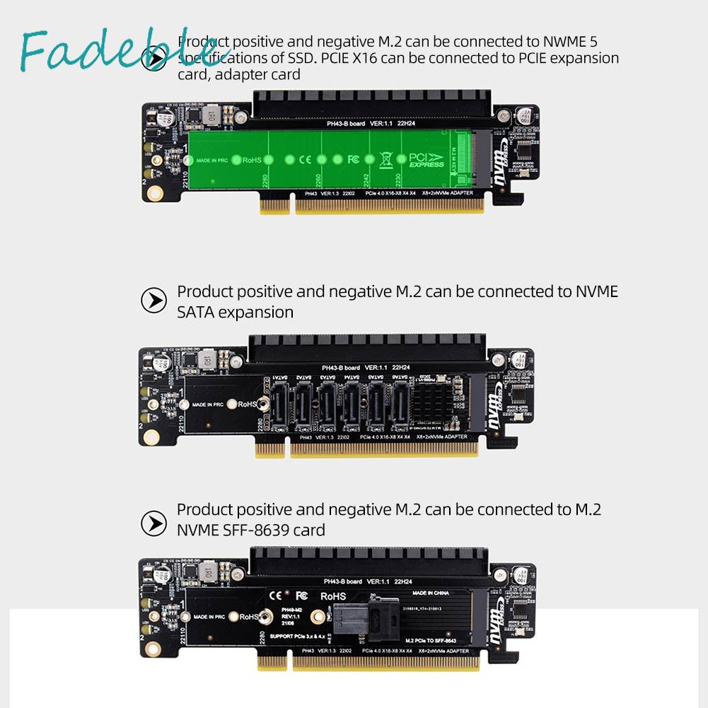 Thẻ Mở Rộng PCIe X16 Sang X8 + X4 + X4 2280 / 2260 / 2242 / 2230 SSD