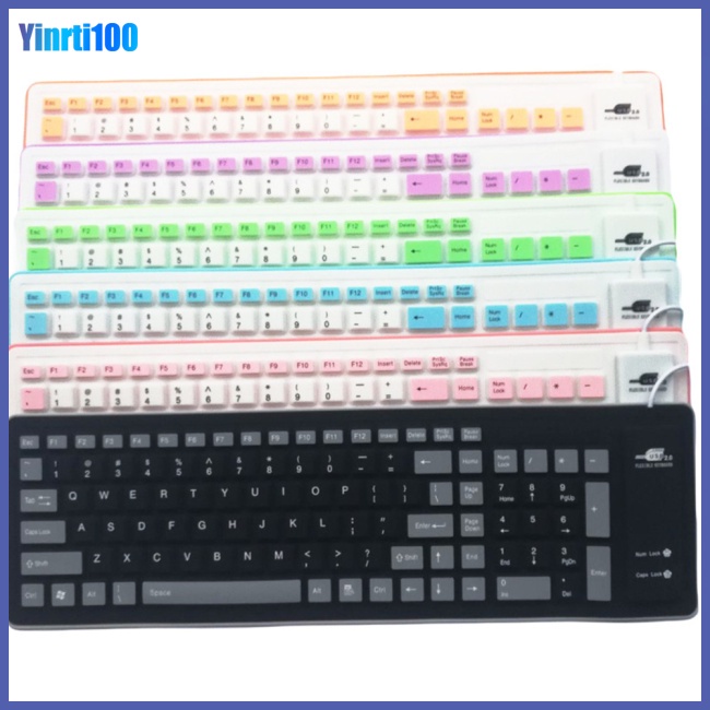 Bàn Phím Silicone Mềm Gấp Gọn Linh Hoạt Không Gây Tiếng Ồn Chống Thấm Nước Cho Pc Laptop