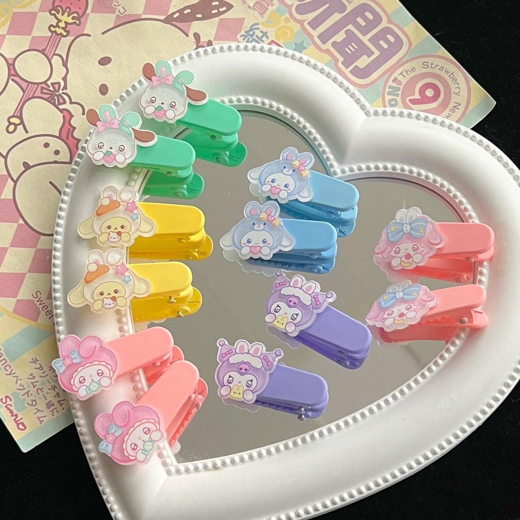 Sanrio Kẹp Tóc mymelody Cinnamon Pochacco Purin Kuromi Hoạt Hình Dễ Thương Ngọt Ngào Cho Bé Gái
