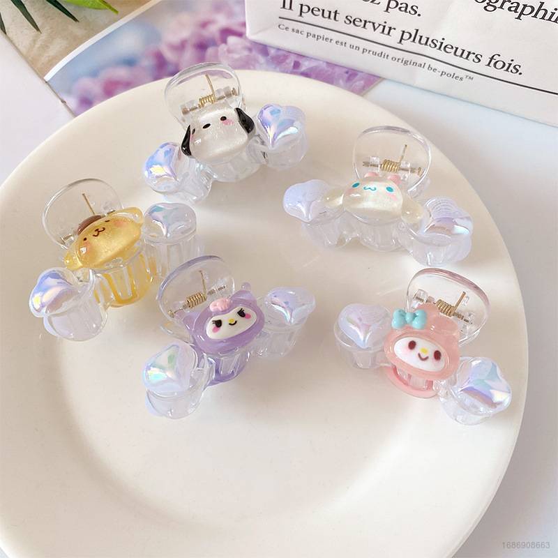 Kẹp Tóc Cá Mập Lớn Bằng Nhựa Cao Cấp Sanrio Kuromi Pochacco Cinnamon mymelody Cho Nữ