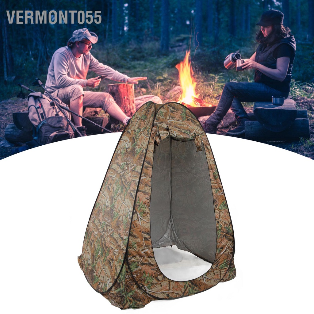 Vermont055 Lều Bật Lên Họa Tiết Lá 3 Cửa Sổ Thể Thao Cho Bóng Mát Vệ Sinh Tắm Thay Cắm Trại Đi Bộ Đường Dài Câu Cá
