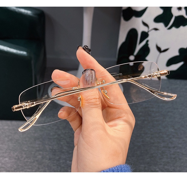 [-0°~-600°Mắt Kính Không Gọng Chống Ánh Sáng Xanh Dành Cho Nam Và Nữ