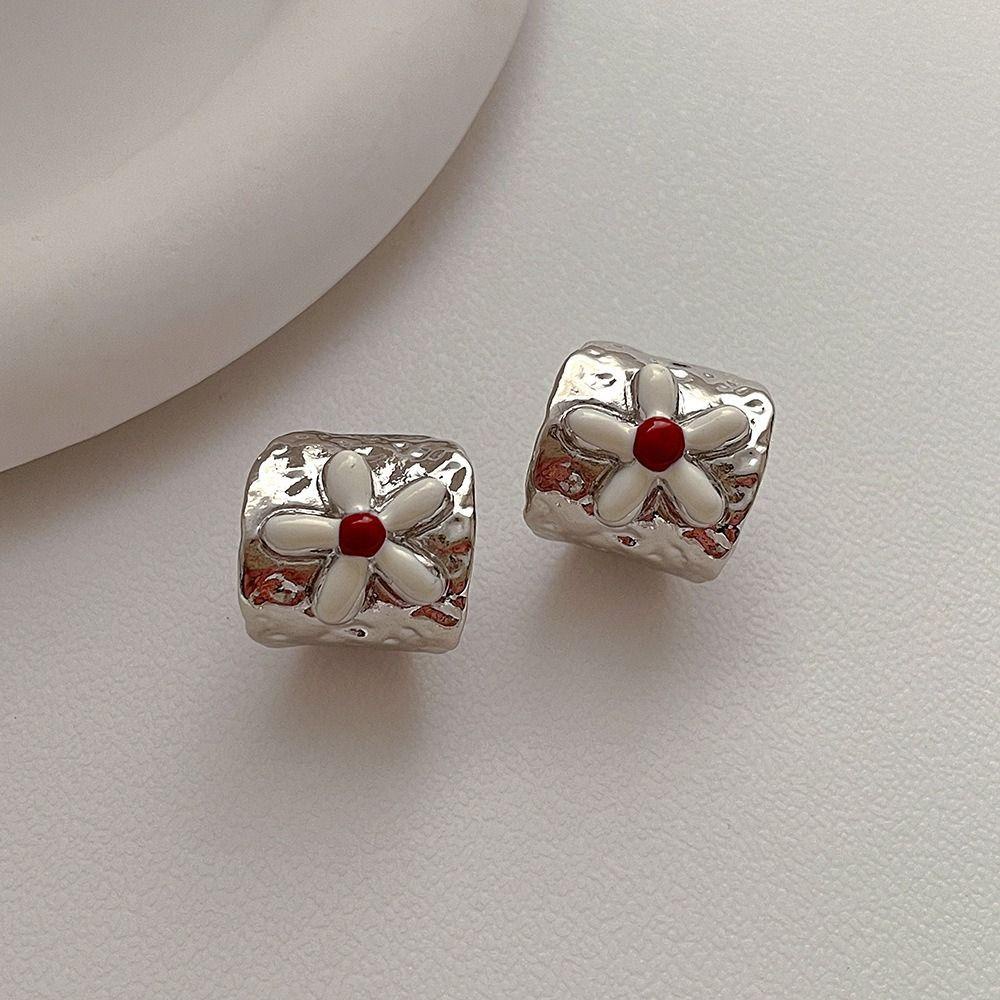 Bông Tai Hình Chữ C Tráng Men Phong Cách Hàn Quốc Ngọt Ngào